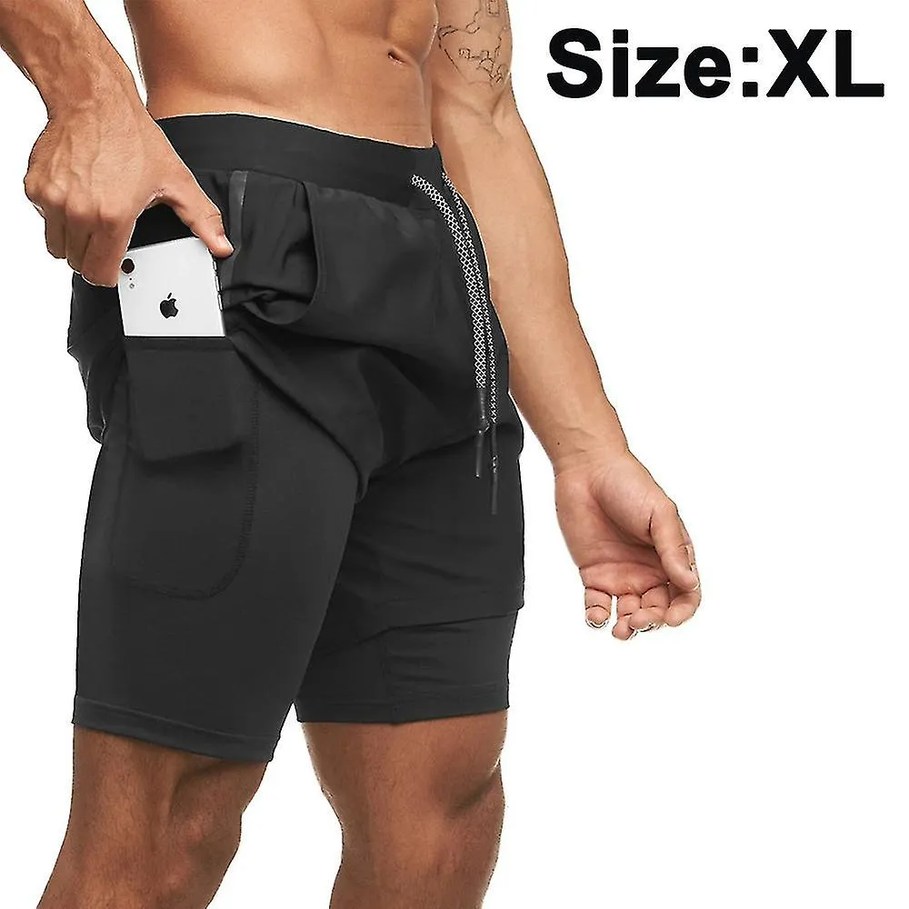 1 Pcs Men's 2-in-1 Workout Running Shorts Lightweight Gym Yoga Training Boxing Sports Short Pants With Towel Loop