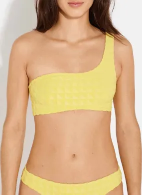 ALBERTINE CABOURG - Sujetador de bikini bandeau asimétrico en amarillo