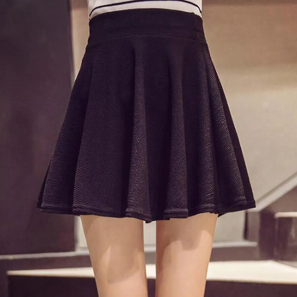 All-match Black Skirts Women Large Size Tutu School Short Skirt Girl Spring Autumn Pleated Shorts Skirts Mini Saia High Waist