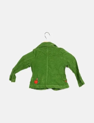 Benetton Blazer pana verde detalle bordado