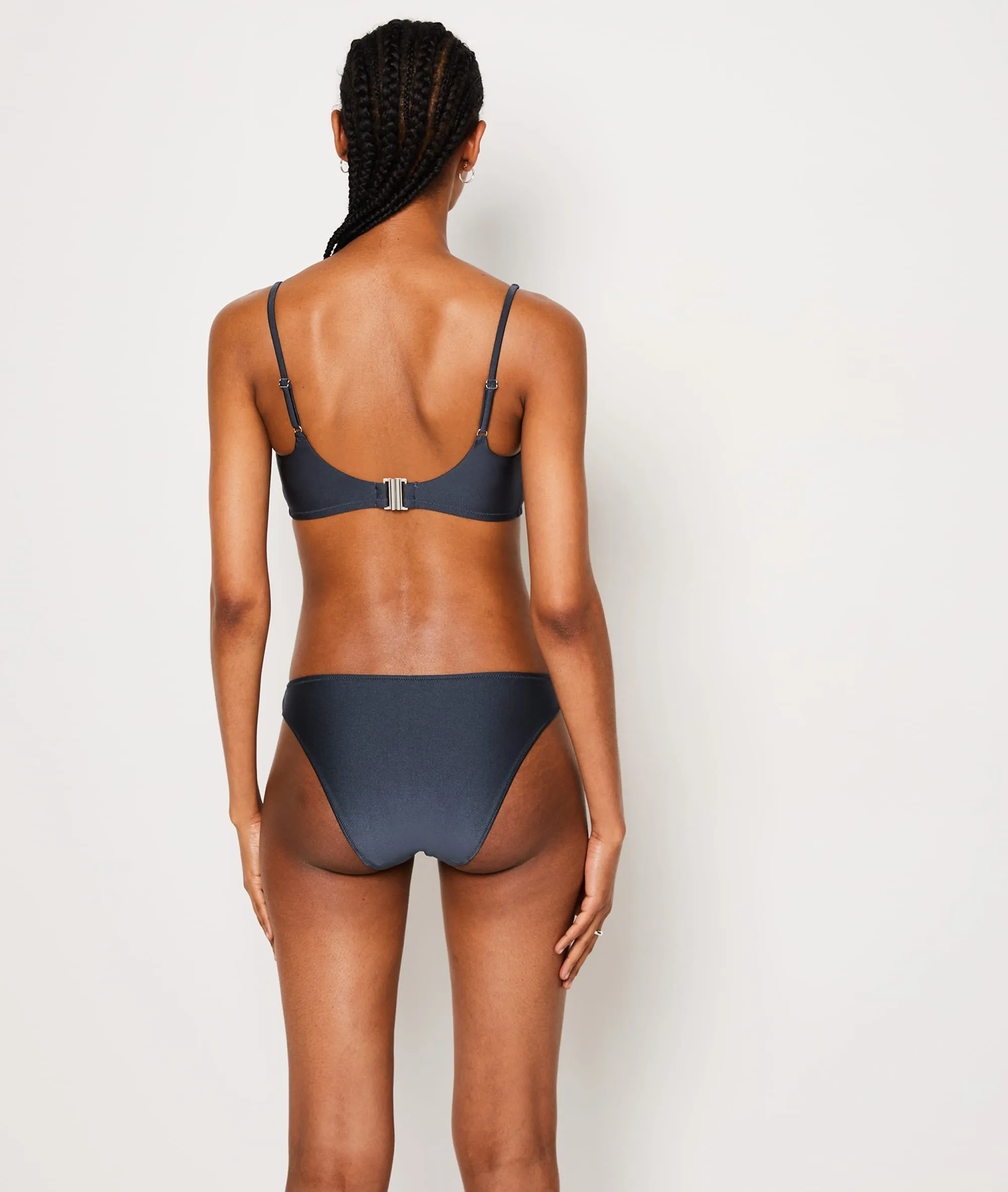 Braguita bikini satinada STRAP SWIM ANTHRACITE - ETAM