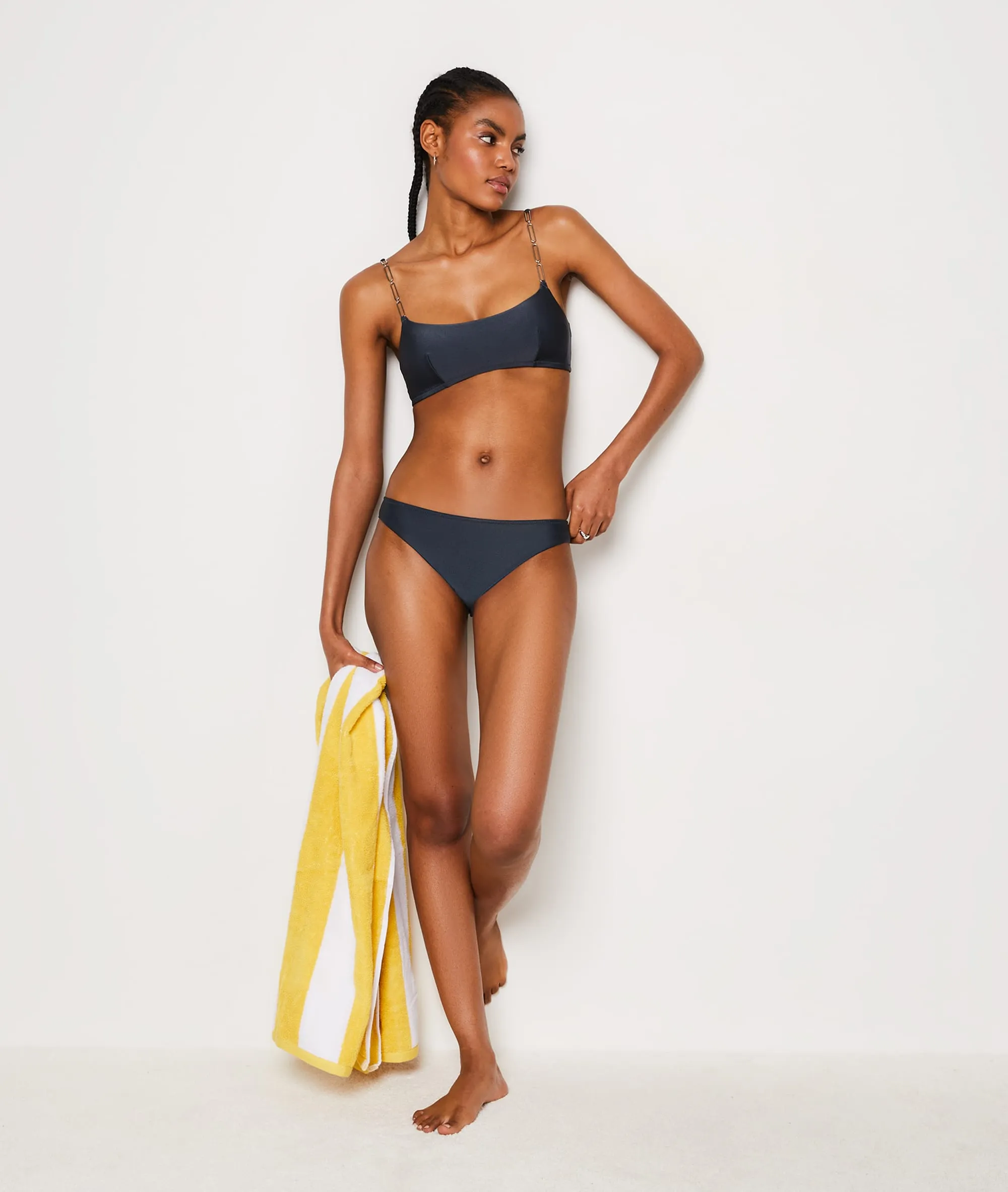 Braguita bikini satinada STRAP SWIM ANTHRACITE - ETAM