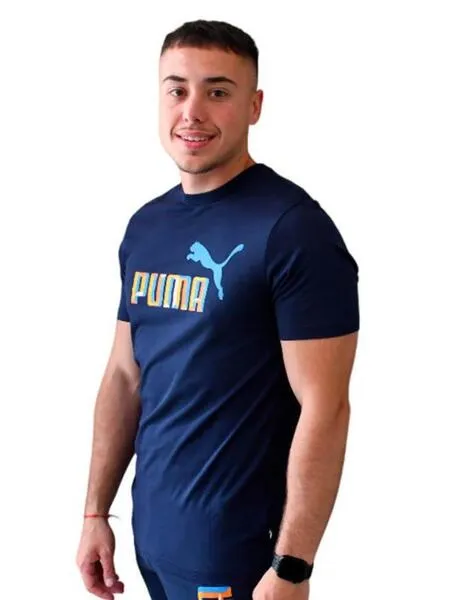 Camiseta Puma Daily M Marino/Naranja