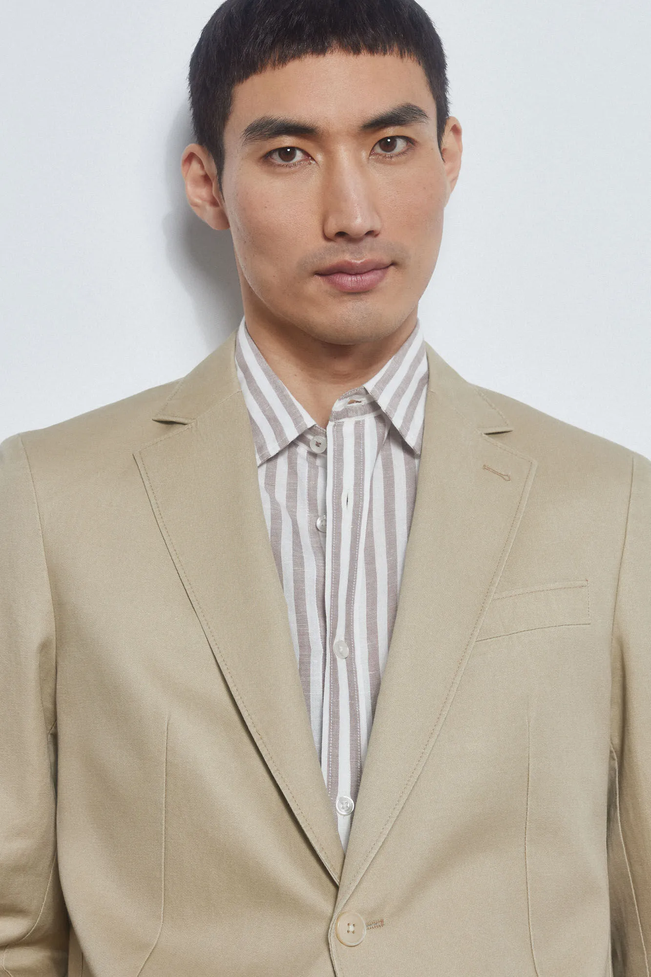 Cotton/linen slim fit blazer