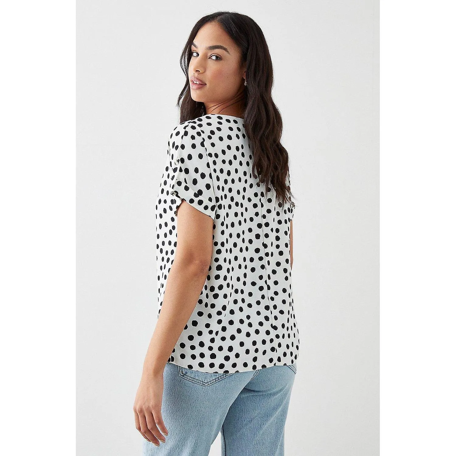 Dorothy Perkins Womens/Ladies Spotted Roll Sleeve Blouse