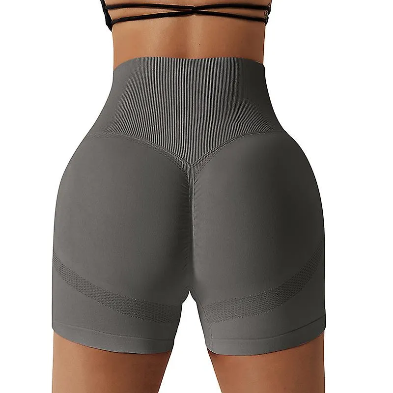 Gym Short Leggings Women Elastic High Waist Slimming Shorts Push Up Sports Tights Solid Seamless Workout Fitness Yoga Pants