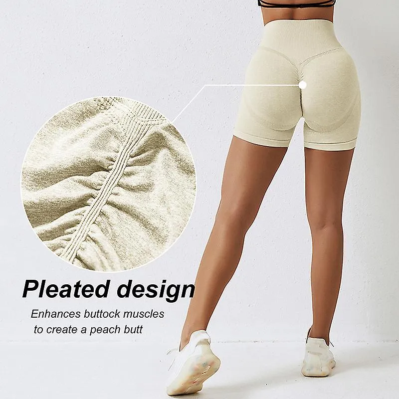 Gym Short Leggings Women Elastic High Waist Slimming Shorts Push Up Sports Tights Solid Seamless Workout Fitness Yoga Pants