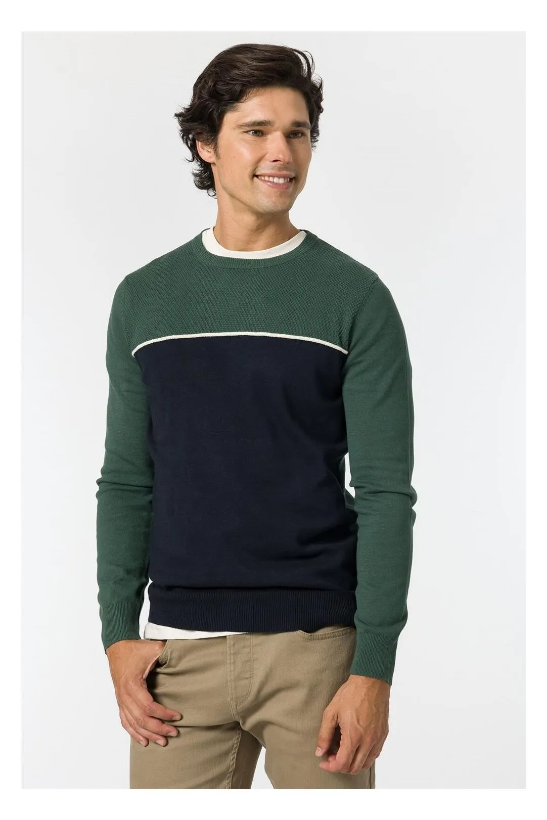 Jersey punto hombre Mangoli verde