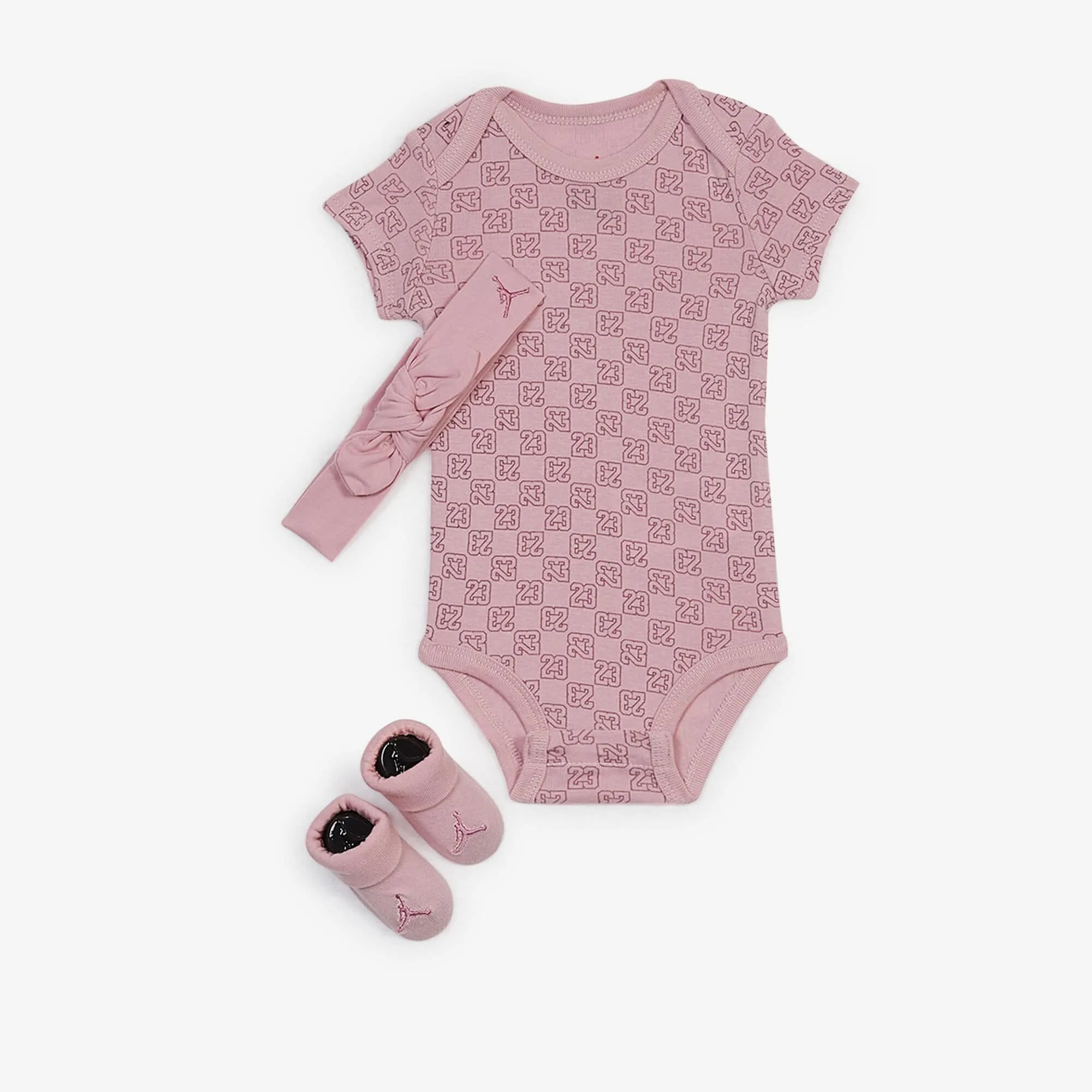 JORDAN 3 PC SET BODYSUIT HAT BOOTIE MONOGRAM