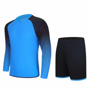 JUSCH Men Goalkeeper Padded Jersey and Shorts,Youth Soccer Goalie Shirts and Pants,Adult Long Sleeve Keeper Uniform KitXS