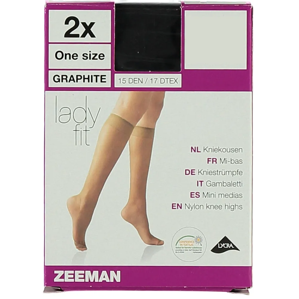 Lady Fit Medias 15 deniers Tela elástica  Pack de 2