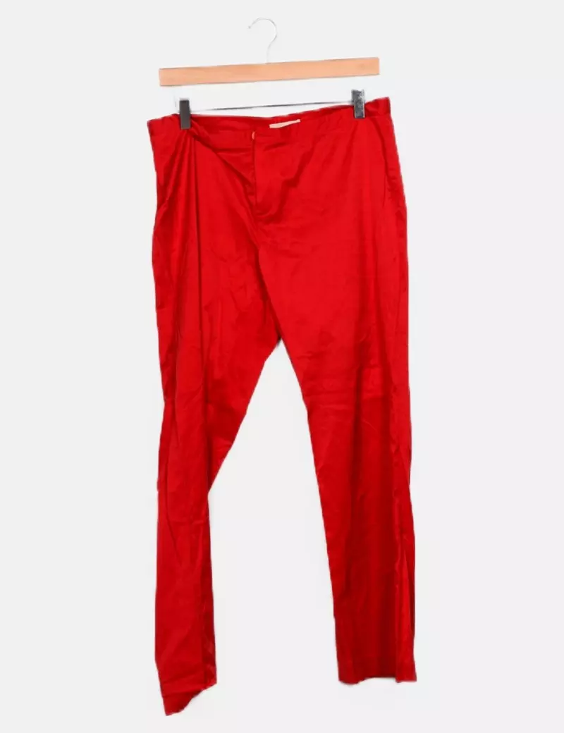 Massimo Dutti Pantalón rojo recto