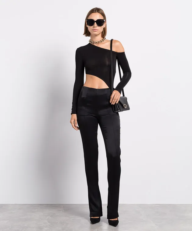 Materiel Black bodysuit with a figure-hugging neckline