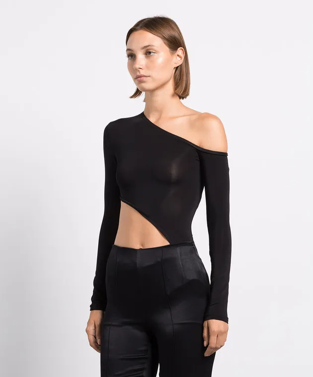 Materiel Black bodysuit with a figure-hugging neckline