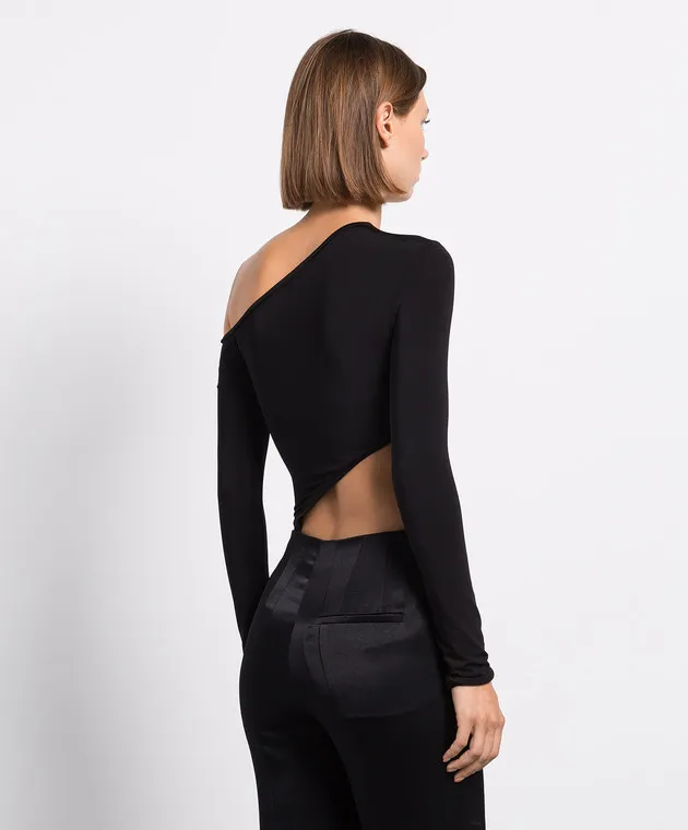 Materiel Black bodysuit with a figure-hugging neckline