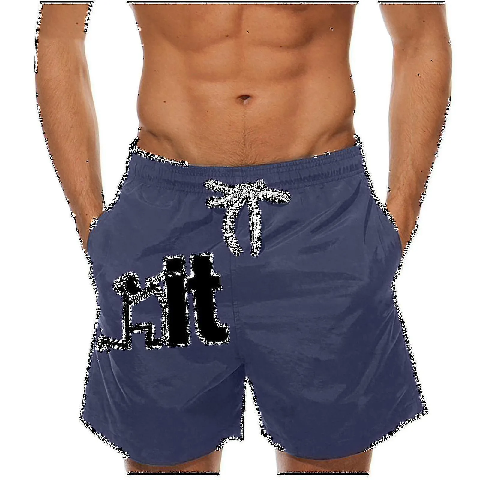 Men Drawstring Special Print Beer Festival Beach Casual Trouser Shorts Pant