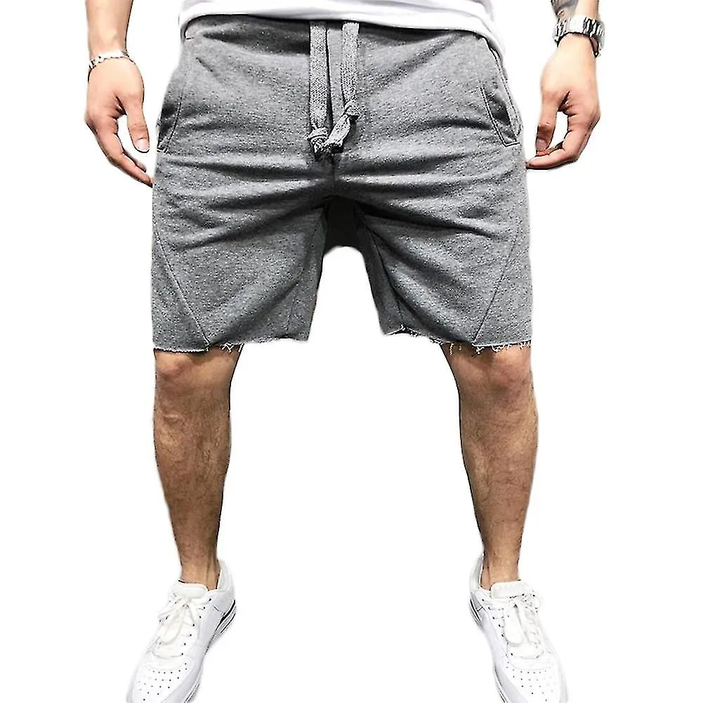 Men Solid Color Sports Shorts Elastic Casual Breathable for Summer Running Beach