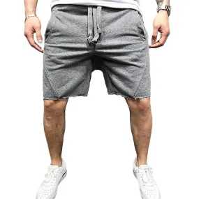 Men Solid Color Sports Shorts Elastic Casual Breathable for Summer Running Beach