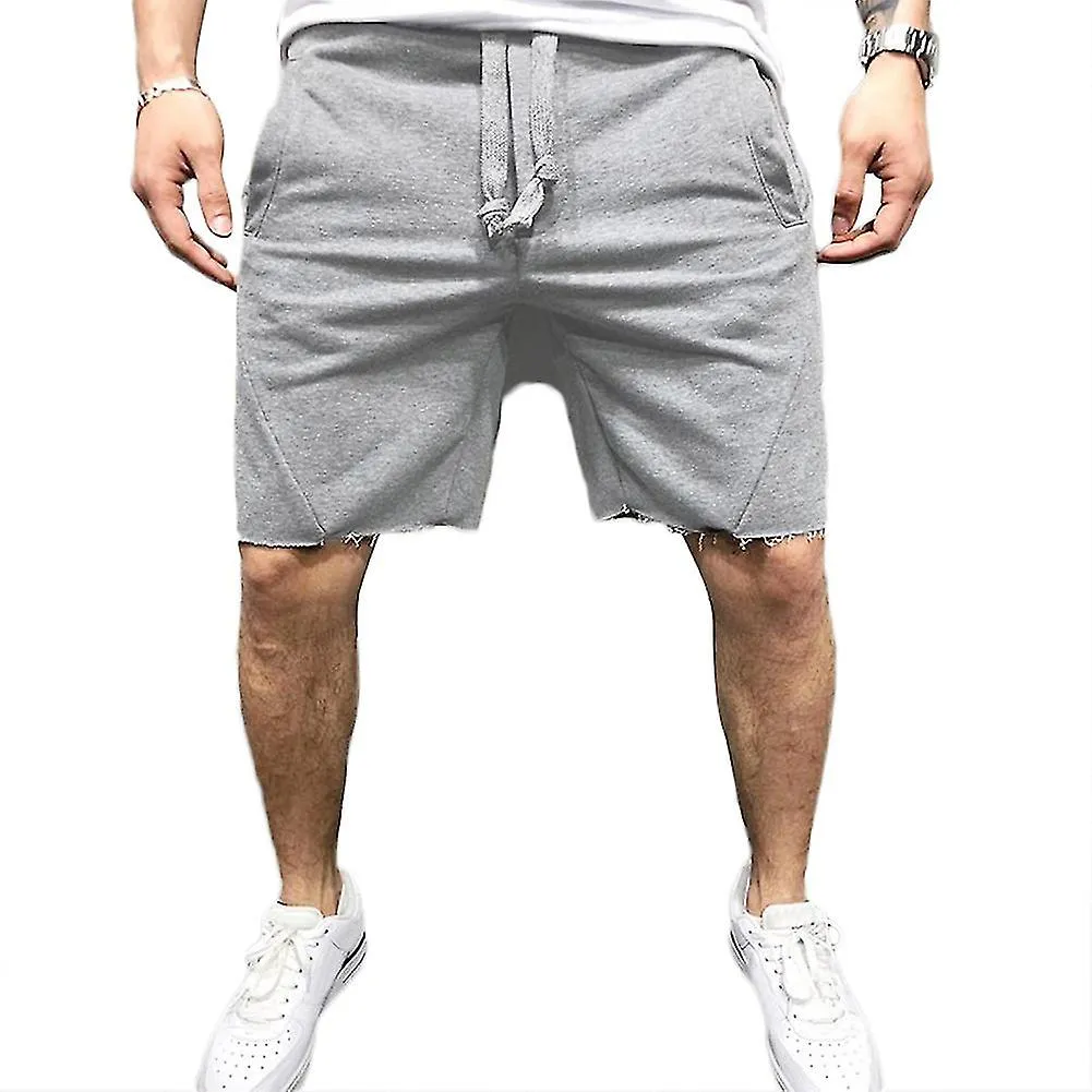 Men Solid Color Sports Shorts Elastic Casual Breathable for Summer Running Beach