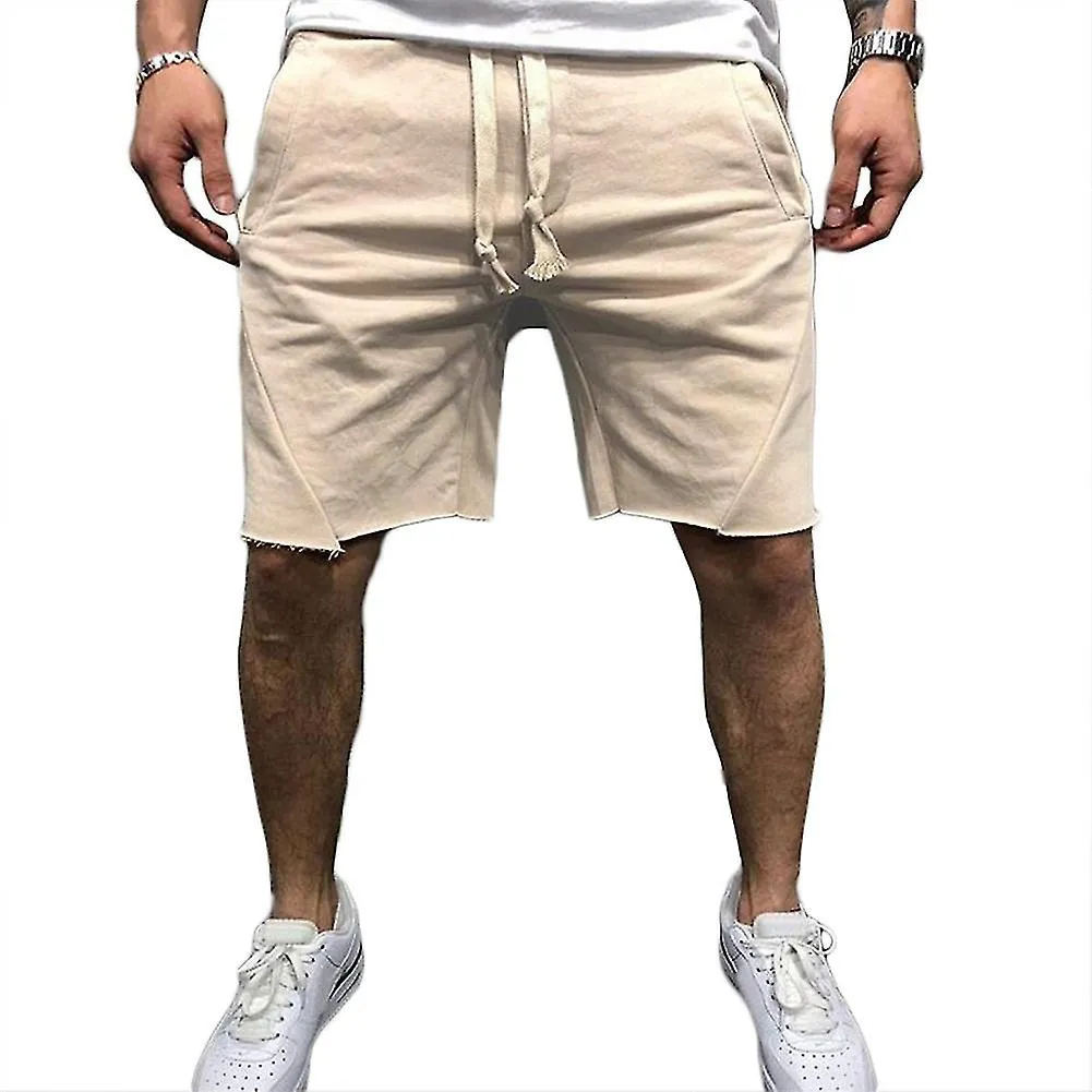 Men Solid Color Sports Shorts Elastic Casual Breathable for Summer Running Beach