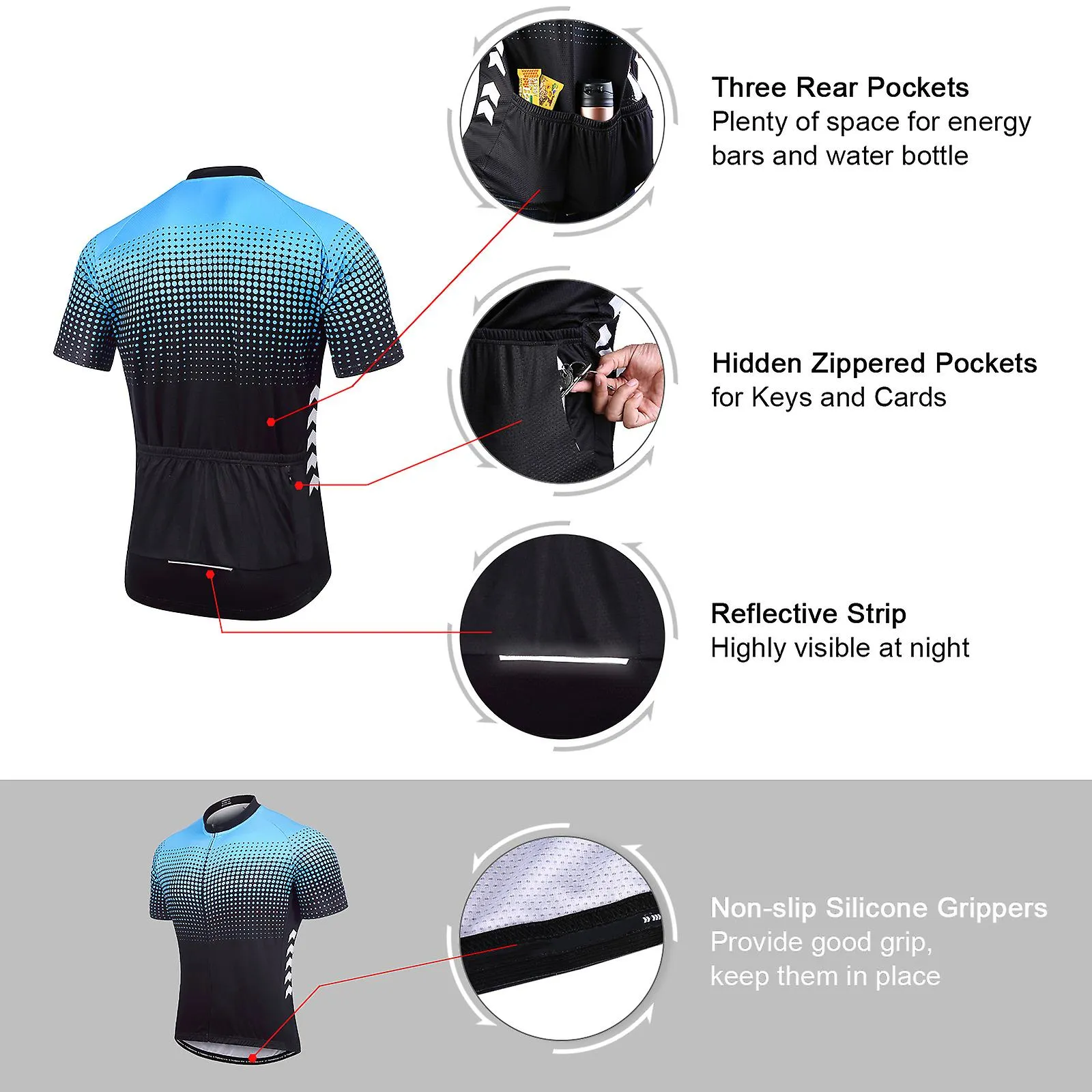 Men's Summer Short Suits Cycling Set Cycling Jersey with 5D Gel Padded Riding Shorts Quick Dry Breathable Cycling Jersey Set