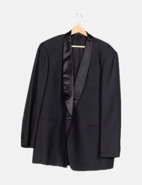 NoName Blazer negra solapa satinada