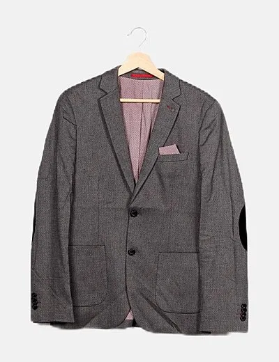 ODB Blazer gris estampada slim fit