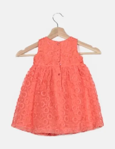 OVS Vestido bordado coral