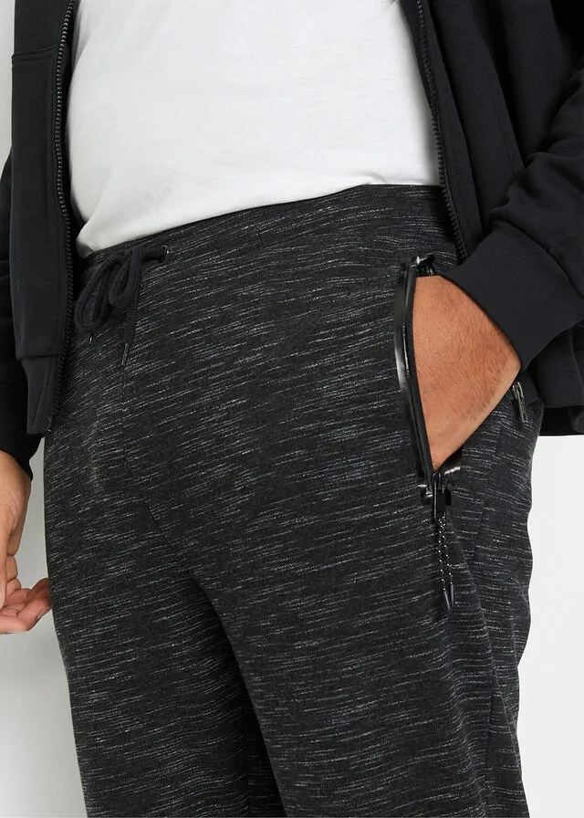 Pantalón de chándal con bolsillos de cremallera Azul oscuro jaspeado