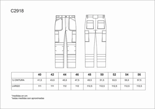 Pantalón multibolsillos combinado alta visibilidad Negro / Naranja