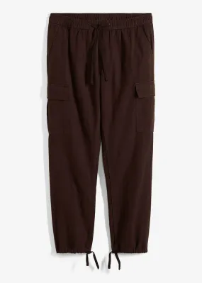 Pantalón térmico holgado con bolsillos tipo cargo y corte recto Marrón oscuro