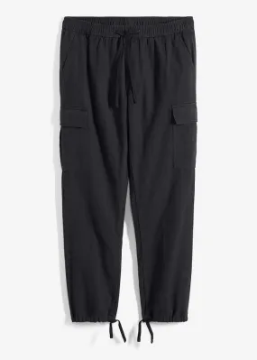 Pantalón térmico holgado con bolsillos tipo cargo y corte recto Negro