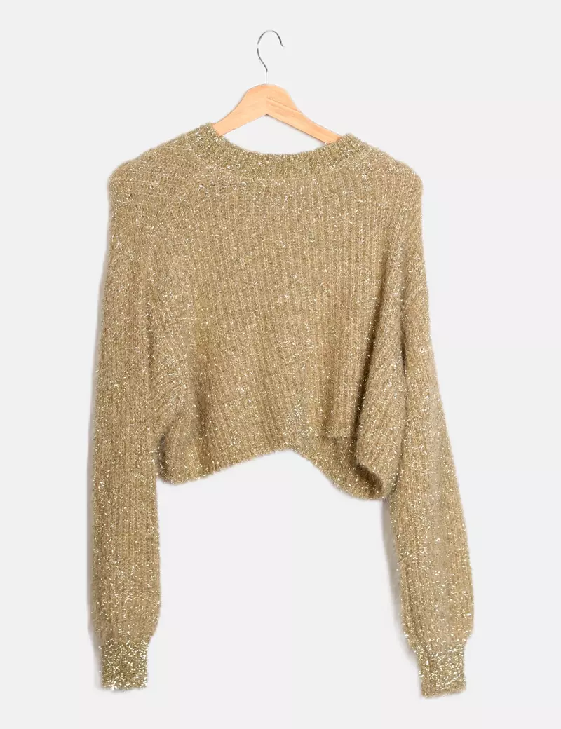 Pull&Bear Jersey lurex dorado