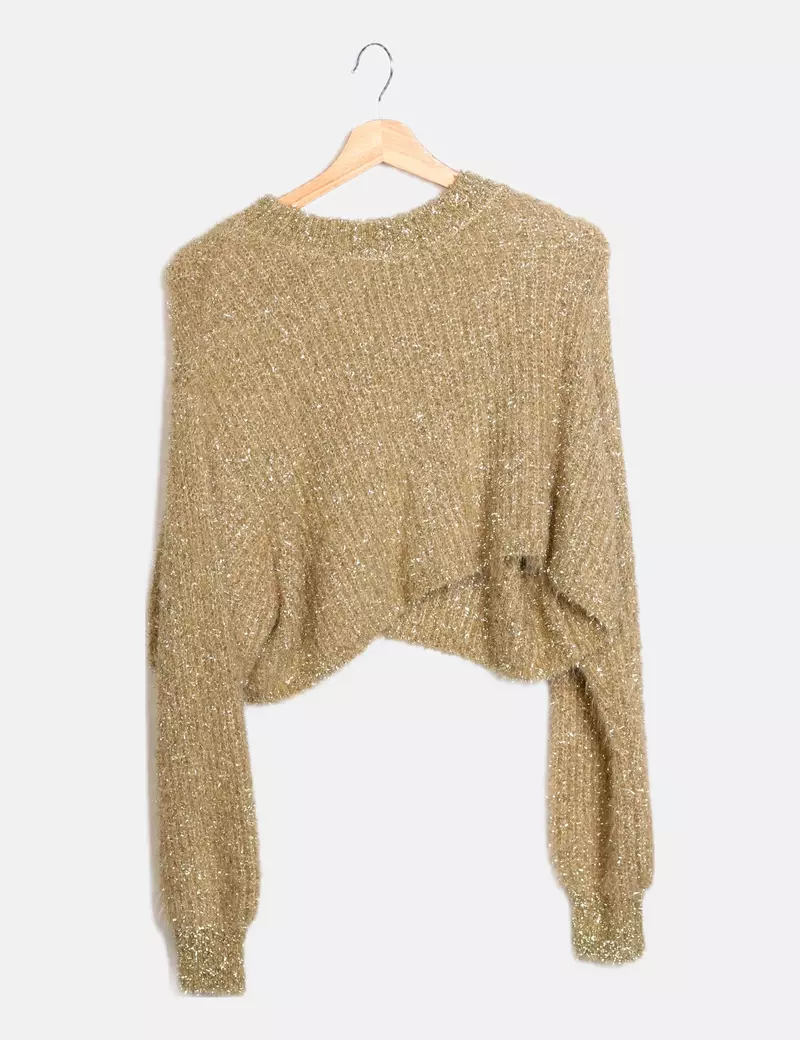 Pull&Bear Jersey lurex dorado