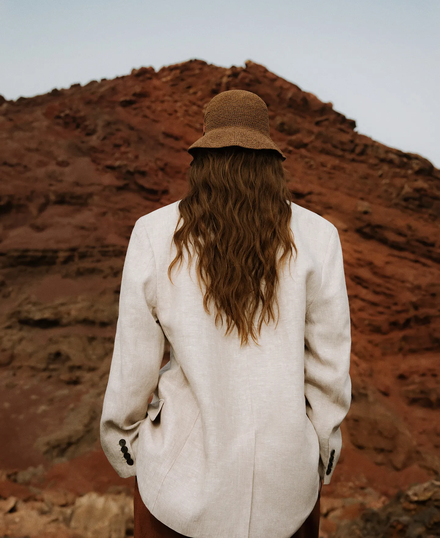 Rustic linen blazer woman