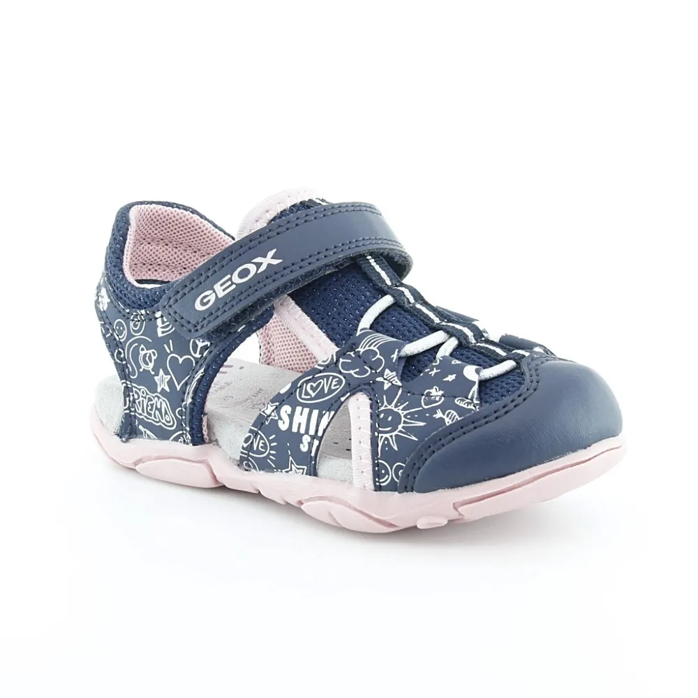 Sandalias de niña Geox Agasim Azul-Rosa.