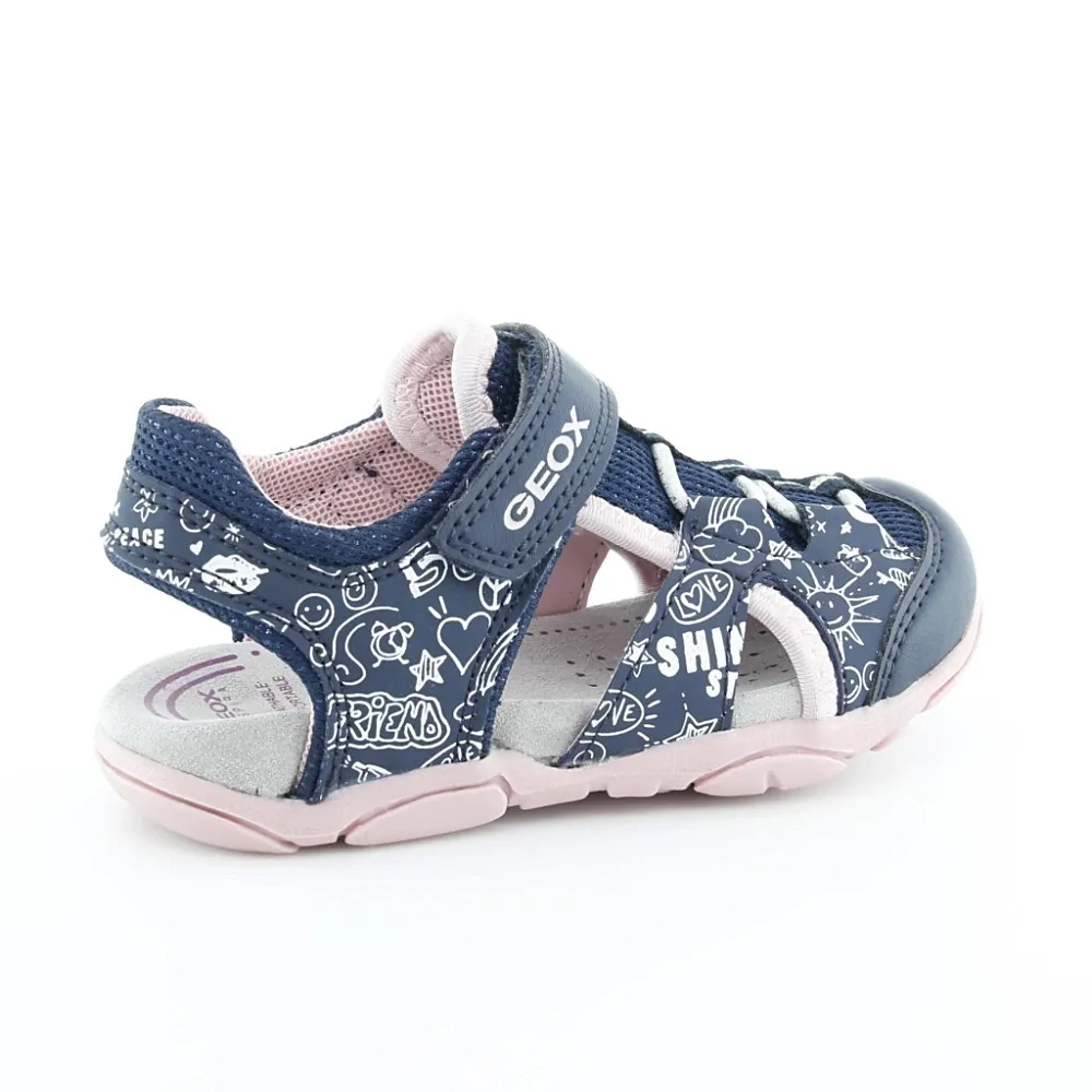 Sandalias de niña Geox Agasim Azul-Rosa.