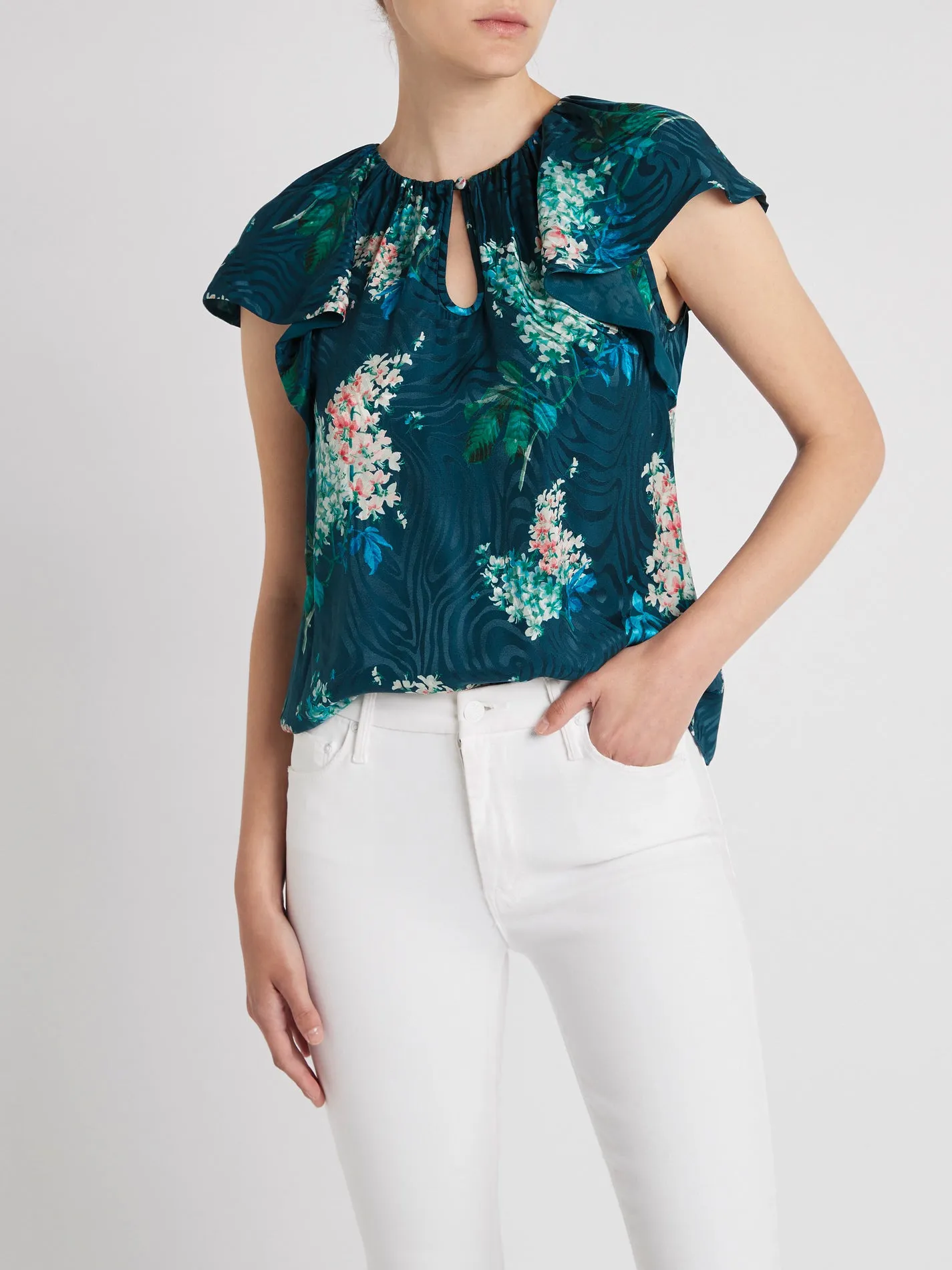 Short Sleeve Hydrangea Top