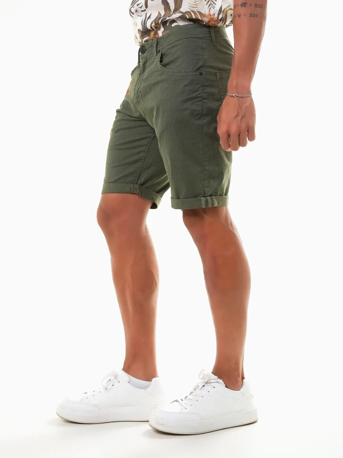 Shorts de sarga con rombos