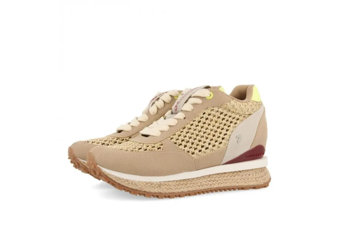 SNEAKERS  REJILLA DE RAFIA Y YUTE CON CUÑA MUJER TEYRAN-69014 Gioseppo