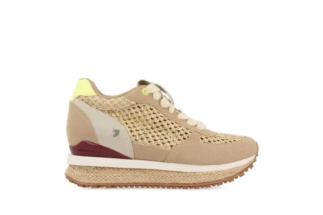 SNEAKERS  REJILLA DE RAFIA Y YUTE CON CUÑA MUJER TEYRAN-69014 Gioseppo