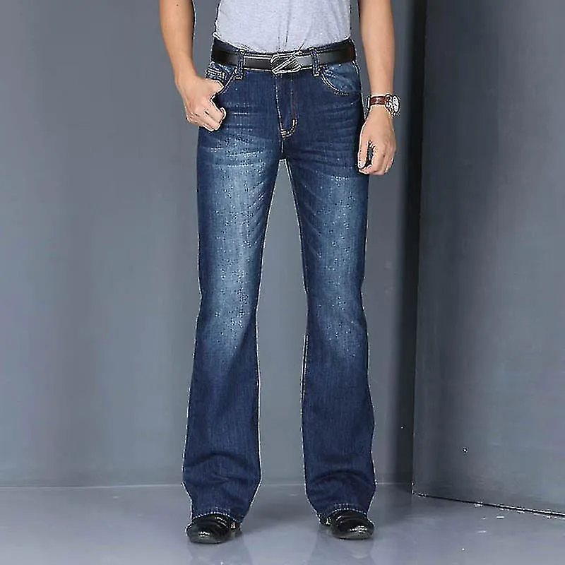 Spring Flared Jeans Men Boot Cut Denim Pants Comfortable Slightly