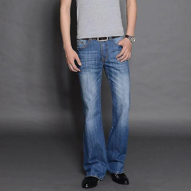 Spring Flared Jeans Men Boot Cut Denim Pants Comfortable Slightly