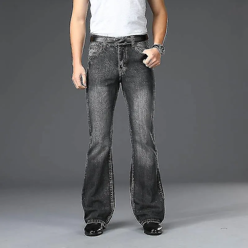 Spring Flared Jeans Men Boot Cut Denim Pants Comfortable Slightly