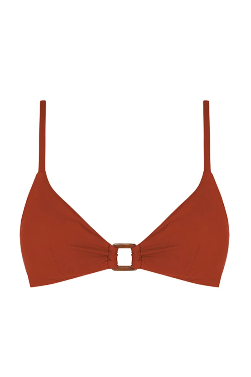 Top bikini triangular naranja